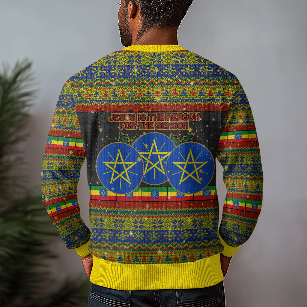 Ethiopian Melkam Genna Jesus Christmas Ugly Christmas Sweater Melkam Genna Ethiopian Flag Jesus Christ