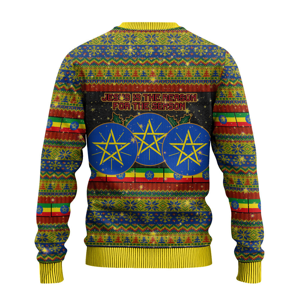 Ethiopian Melkam Genna Jesus Christmas Ugly Christmas Sweater Melkam Genna Ethiopian Flag Jesus Christ