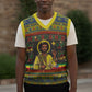 Ethiopian Melkam Genna Jesus Christmas Knitted V-Neck Vest Melkam Genna Ethiopian Flag Jesus Christ