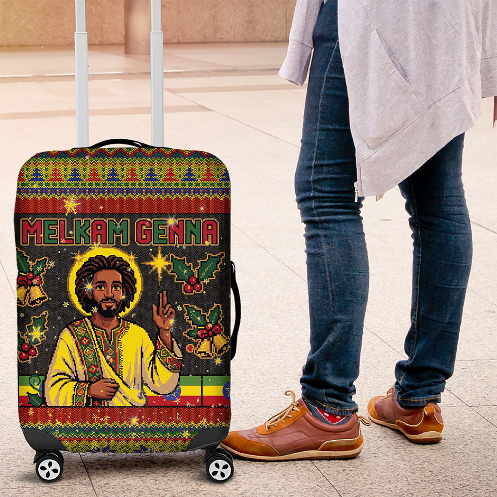 Ethiopian Melkam Genna Jesus Christmas Luggage Cover Melkam Genna Ethiopian Flag Jesus Christ