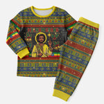 Ethiopian Melkam Genna Jesus Christmas Pajama Set Melkam Genna Ethiopian Flag Jesus Christ