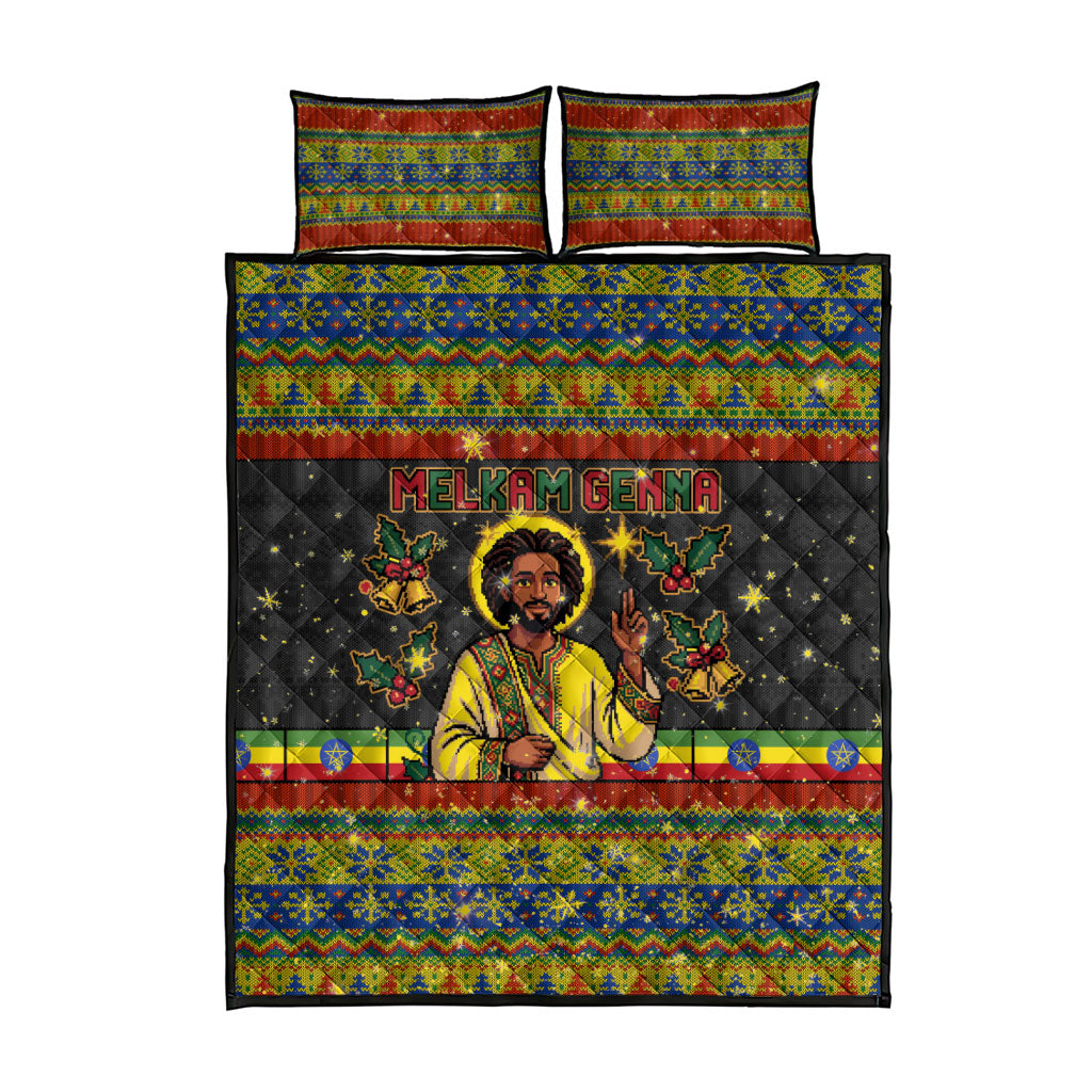 Ethiopian Melkam Genna Jesus Christmas Quilt Bed Set Melkam Genna Ethiopian Flag Jesus Christ