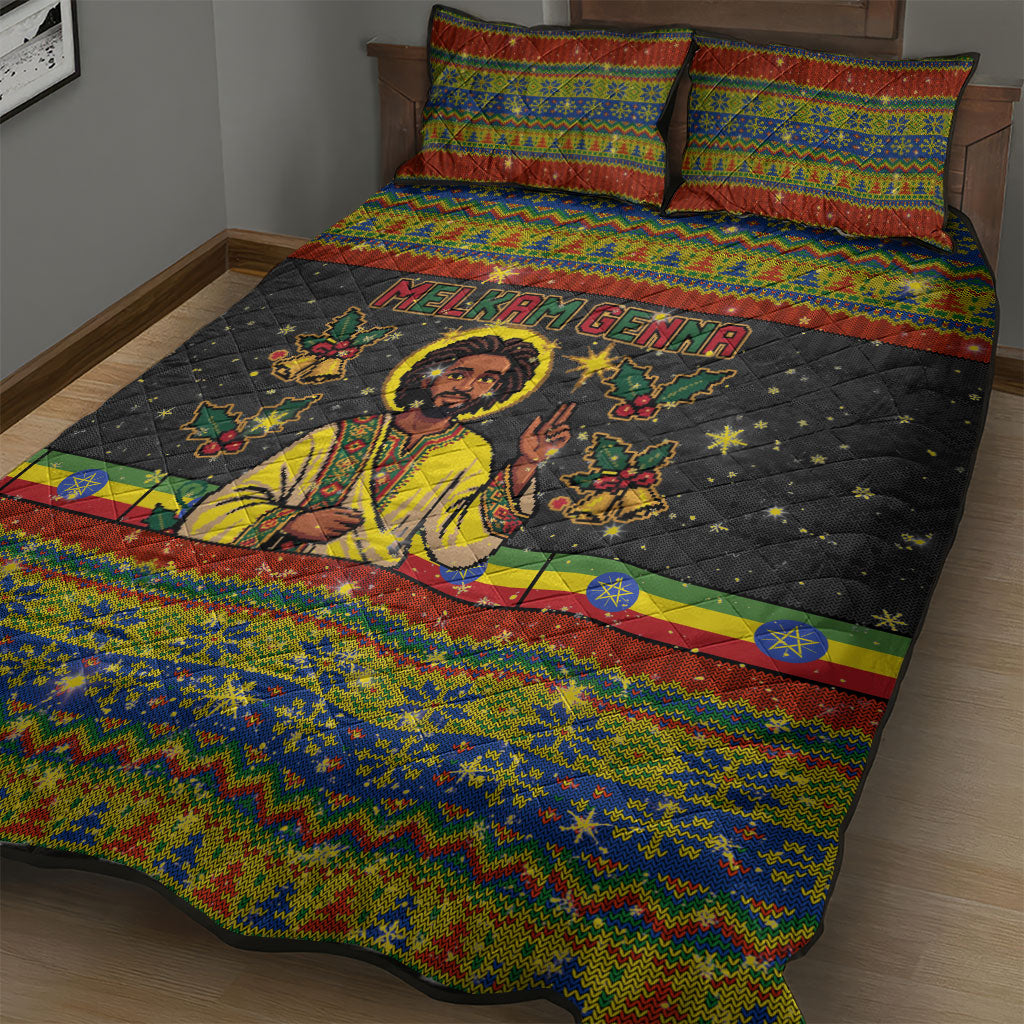Ethiopian Melkam Genna Jesus Christmas Quilt Bed Set Melkam Genna Ethiopian Flag Jesus Christ
