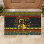 Ethiopian Melkam Genna Jesus Christmas Rubber Doormat Melkam Genna Ethiopian Flag Jesus Christ