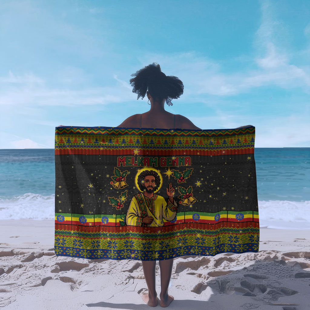 Ethiopian Melkam Genna Jesus Christmas Sarong Melkam Genna Ethiopian Flag Jesus Christ