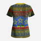 Ethiopian Melkam Genna Jesus Christmas Scrub Top Melkam Genna Ethiopian Flag Jesus Christ