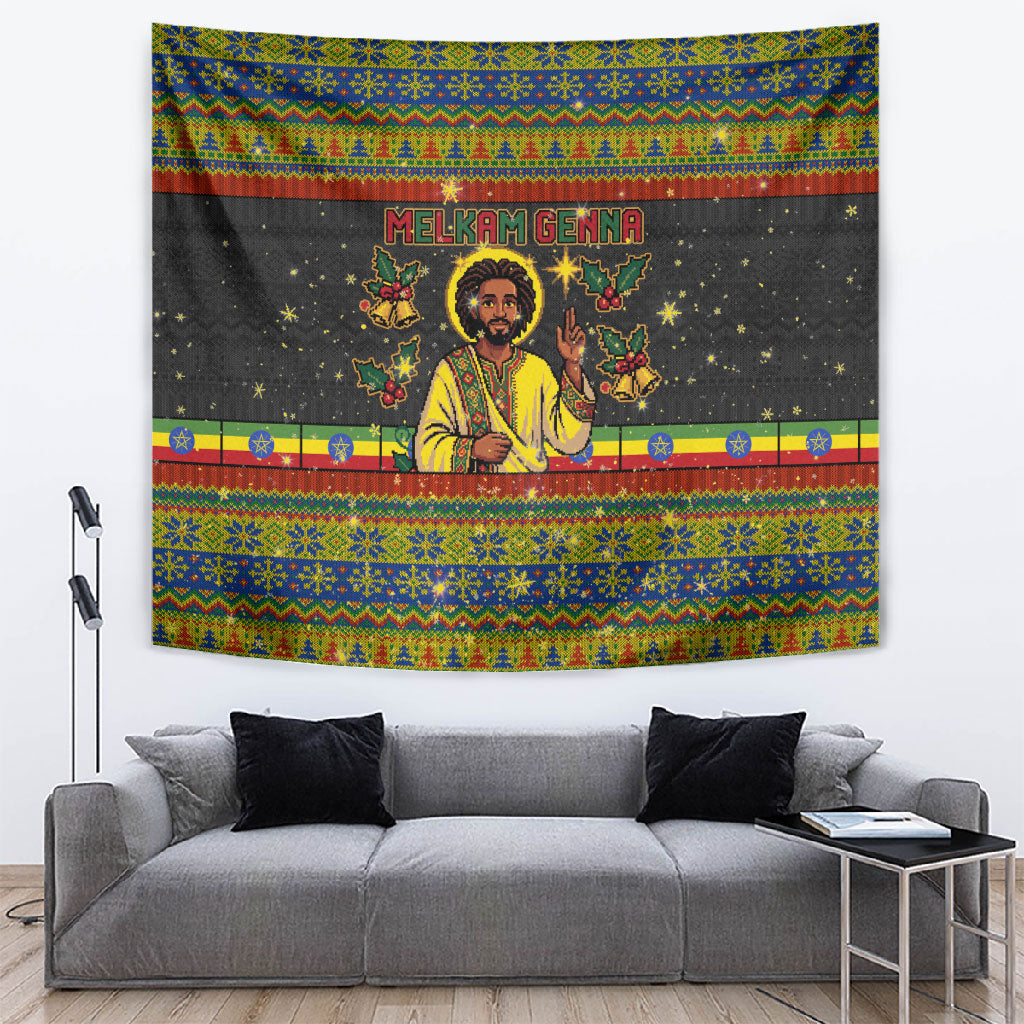 Ethiopian Melkam Genna Jesus Christmas Tapestry Melkam Genna Ethiopian Flag Jesus Christ
