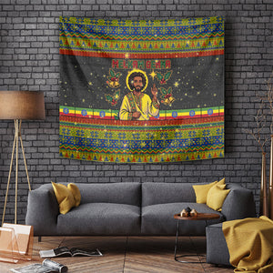 Ethiopian Melkam Genna Jesus Christmas Tapestry Melkam Genna Ethiopian Flag Jesus Christ