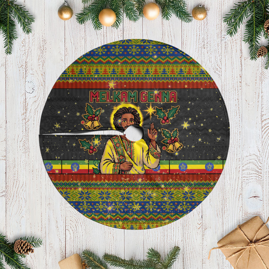 Ethiopian Melkam Genna Jesus Christmas Tree Skirt Melkam Genna Ethiopian Flag Jesus Christ