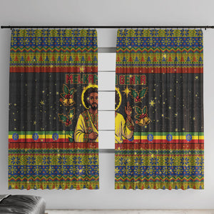 Ethiopian Melkam Genna Jesus Christmas Window Curtain Melkam Genna Ethiopian Flag Jesus Christ