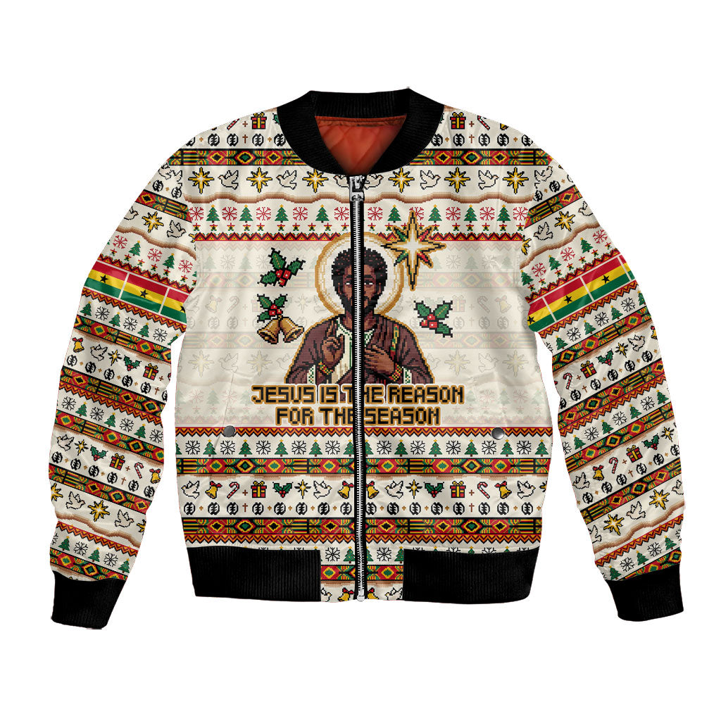 Ghana Jesus Christmas Bomber Jacket Ghana Coat Of Arms Jesus Christ Art