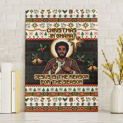 Ghana Jesus Christmas Canvas Wall Art Ghana Coat Of Arms Jesus Christ Art