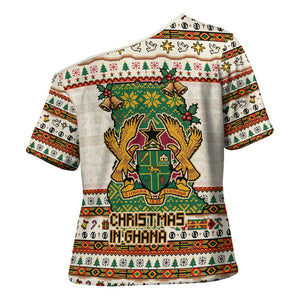 Ghana Jesus Christmas Cross Shoulder Shirt Ghana Coat Of Arms Jesus Christ Art