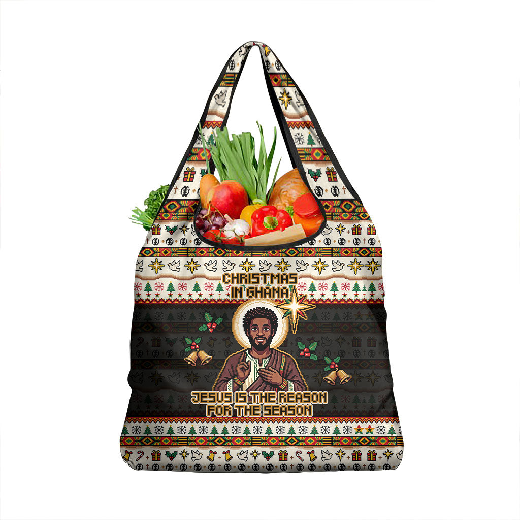 Ghana Jesus Christmas Grocery Bag Ghana Coat Of Arms Jesus Christ Art