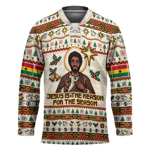 Ghana Jesus Christmas Hockey Jersey Ghana Coat Of Arms Jesus Christ Art