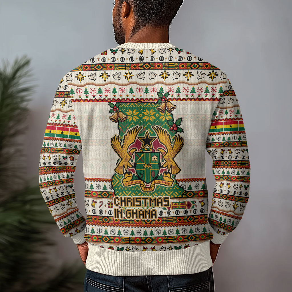 Ghana Jesus Christmas Ugly Christmas Sweater Ghana Coat Of Arms Jesus Christ Art