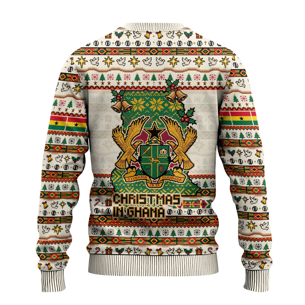 Ghana Jesus Christmas Ugly Christmas Sweater Ghana Coat Of Arms Jesus Christ Art