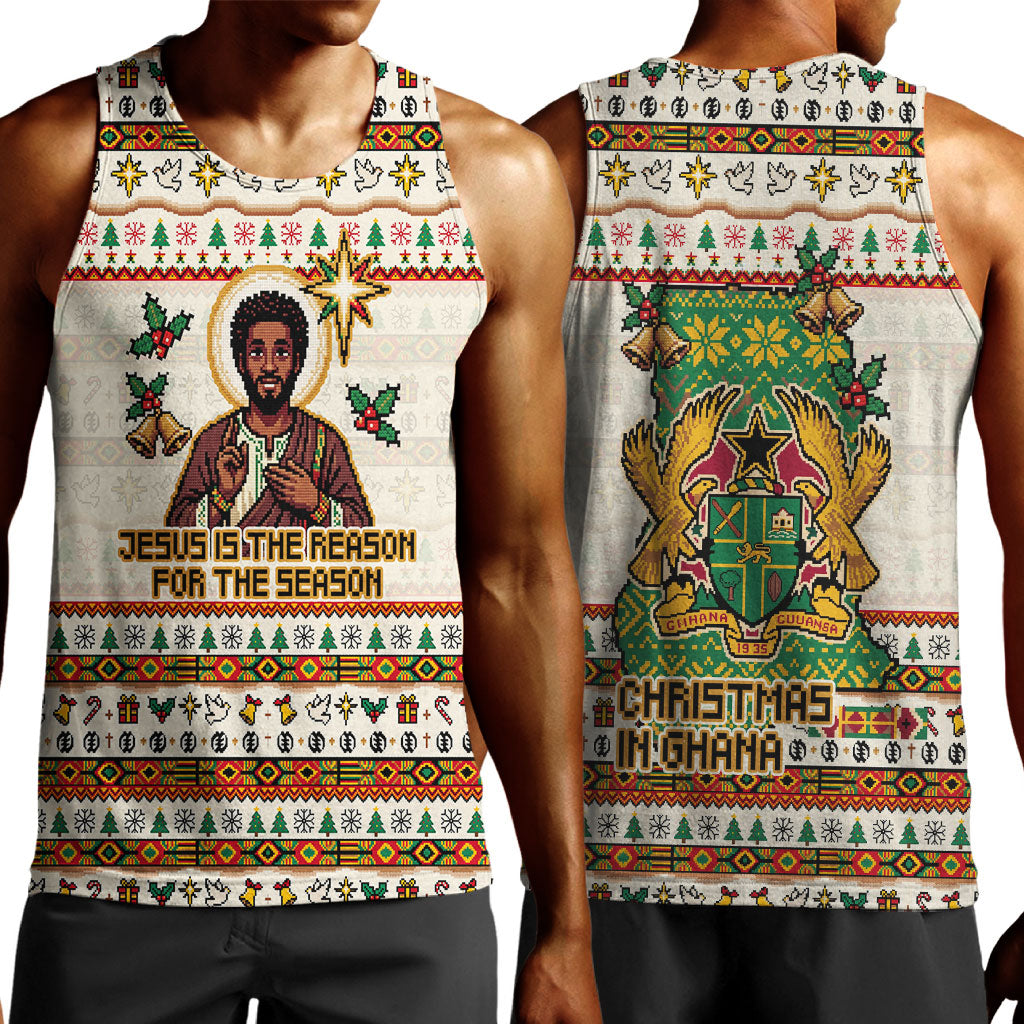 Ghana Jesus Christmas Men Tank Top Ghana Coat Of Arms Jesus Christ Art