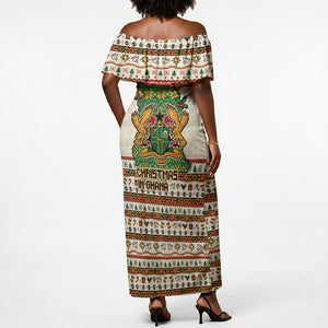 Ghana Jesus Christmas Off Shoulder Maxi Dress Ghana Coat Of Arms Jesus Christ Art