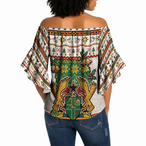 Ghana Jesus Christmas Off Shoulder Wrap Waist Top Ghana Coat Of Arms Jesus Christ Art