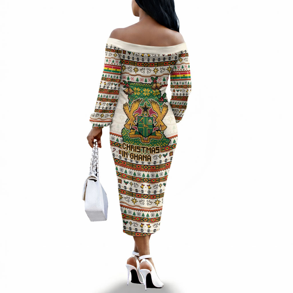 Ghana Jesus Christmas Off The Shoulder Long Sleeve Dress Ghana Coat Of Arms Jesus Christ Art