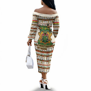 Ghana Jesus Christmas Off The Shoulder Long Sleeve Dress Ghana Coat Of Arms Jesus Christ Art