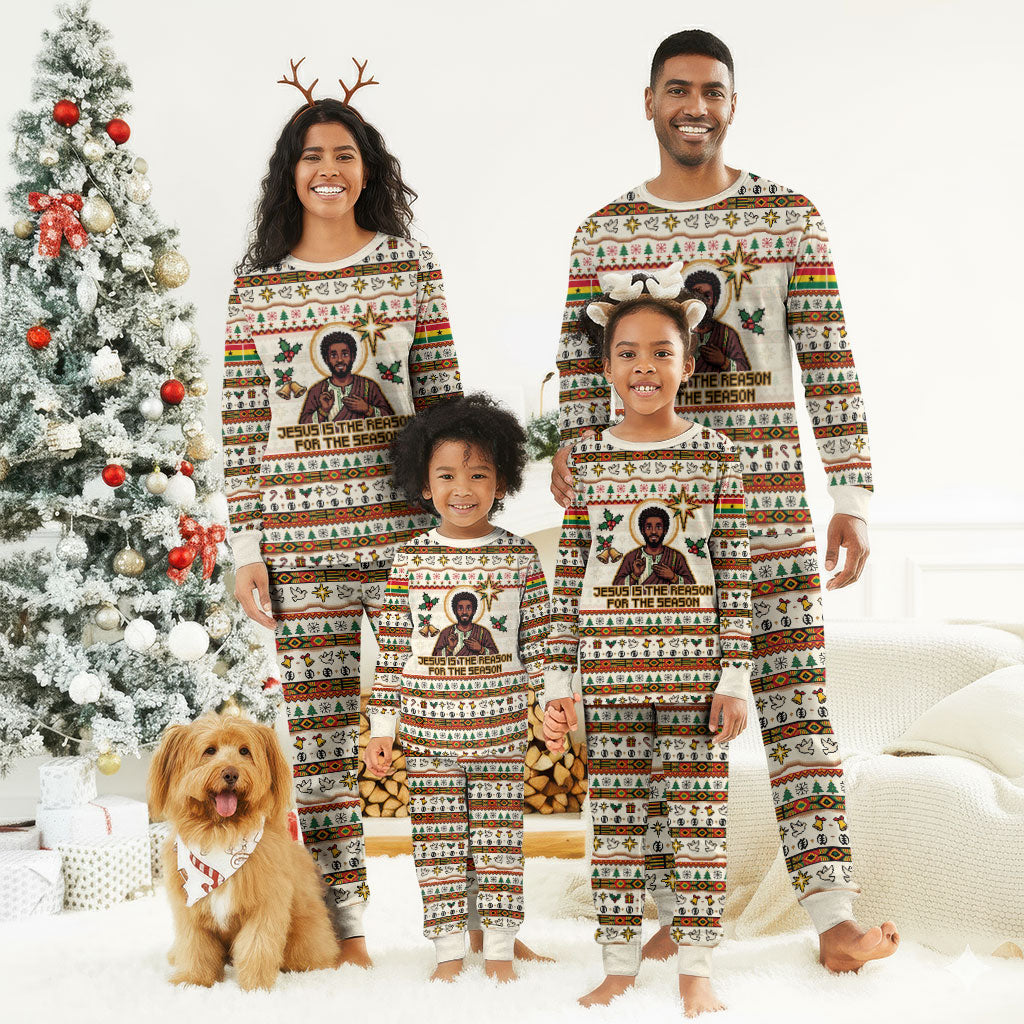 Ghana Jesus Christmas Pajama Set Ghana Coat Of Arms Jesus Christ Art