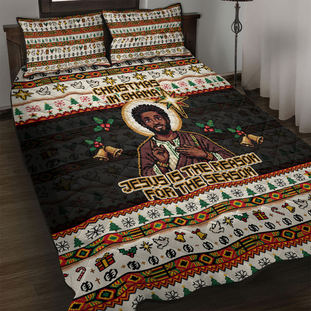 Ghana Jesus Christmas Quilt Bed Set Ghana Coat Of Arms Jesus Christ Art