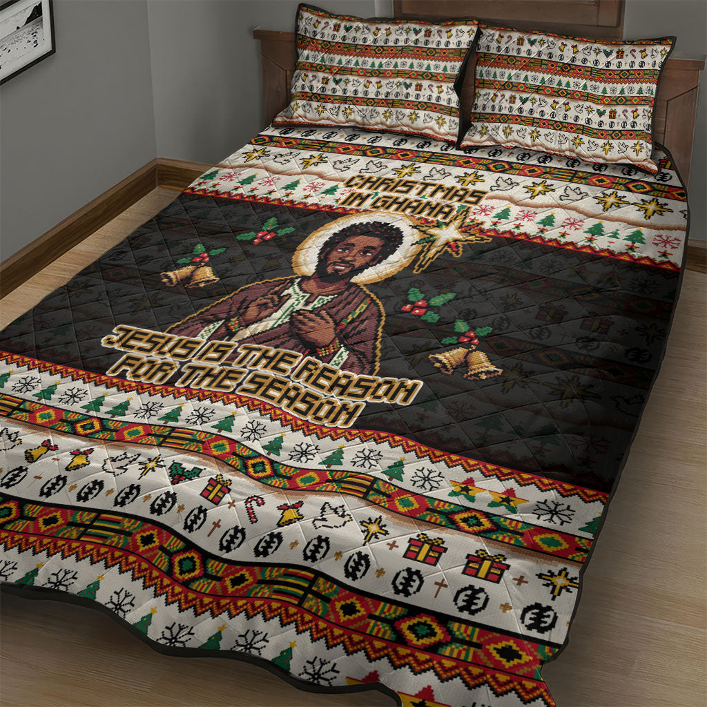 Ghana Jesus Christmas Quilt Bed Set Ghana Coat Of Arms Jesus Christ Art