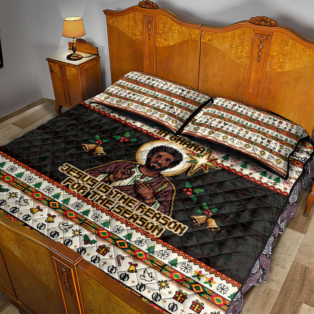 Ghana Jesus Christmas Quilt Bed Set Ghana Coat Of Arms Jesus Christ Art