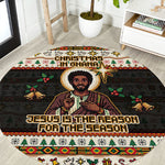 Ghana Jesus Christmas Round Carpet Ghana Coat Of Arms Jesus Christ Art