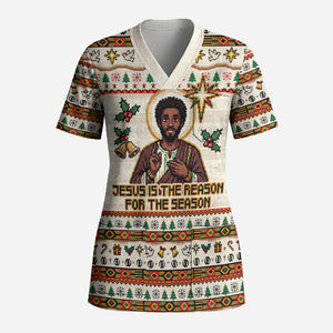 Ghana Jesus Christmas Scrub Top Ghana Coat Of Arms Jesus Christ Art
