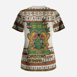 Ghana Jesus Christmas Scrub Top Ghana Coat Of Arms Jesus Christ Art