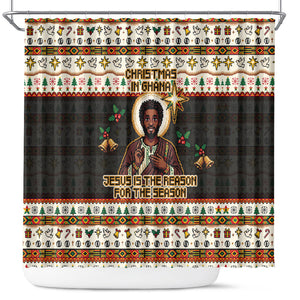Ghana Jesus Christmas Shower Curtain Ghana Coat Of Arms Jesus Christ Art