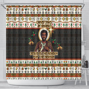 Ghana Jesus Christmas Shower Curtain Ghana Coat Of Arms Jesus Christ Art