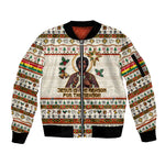 Ghana Jesus Christmas Sleeve Zip Bomber Jacket Ghana Coat Of Arms Jesus Christ Art
