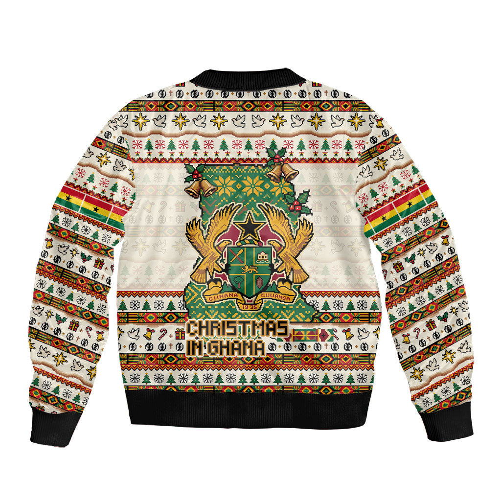 Ghana Jesus Christmas Sleeve Zip Bomber Jacket Ghana Coat Of Arms Jesus Christ Art