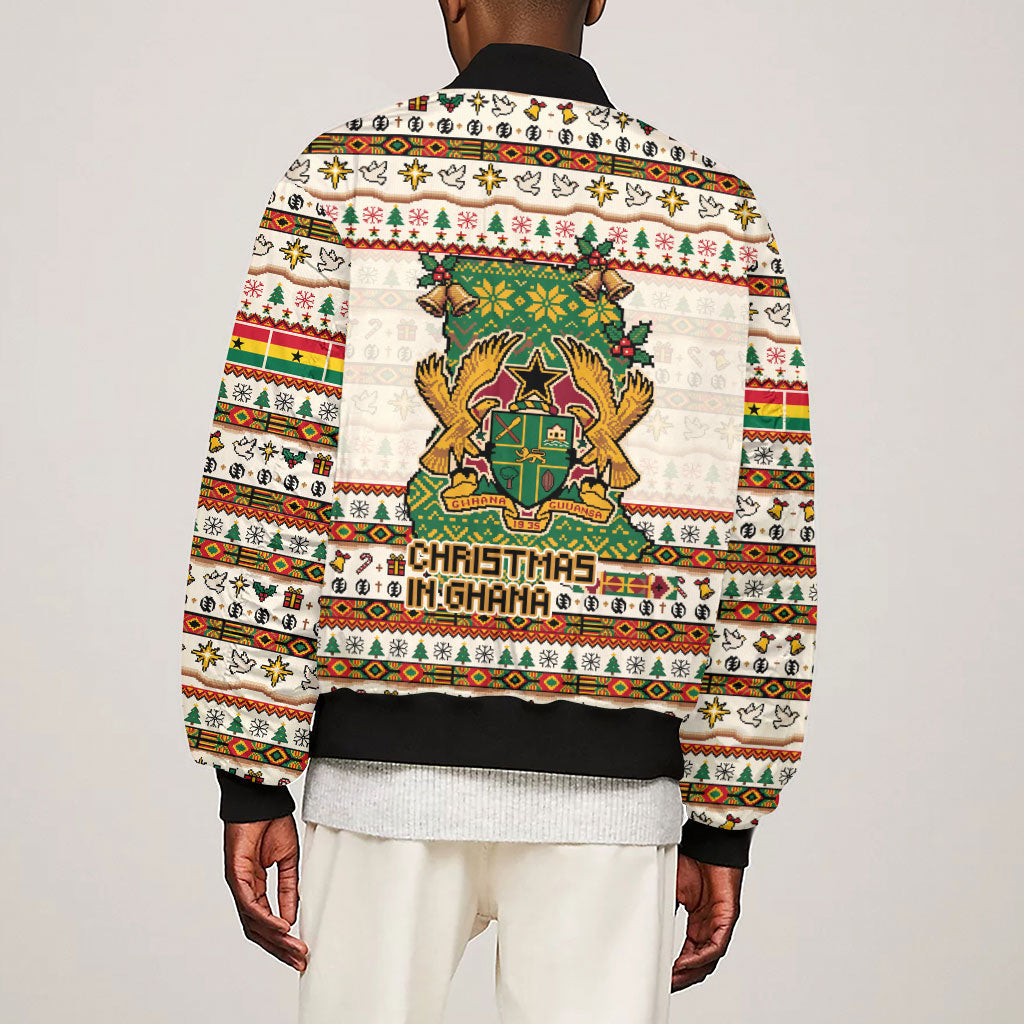 Ghana Jesus Christmas Sleeve Zip Bomber Jacket Ghana Coat Of Arms Jesus Christ Art