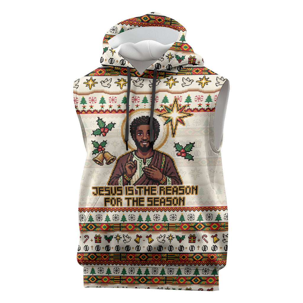Ghana Jesus Christmas Sleeveless Hoodie Ghana Coat Of Arms Jesus Christ Art