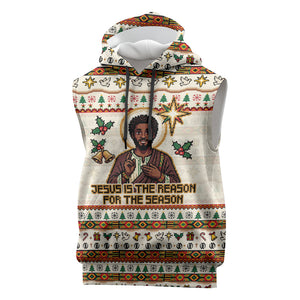 Ghana Jesus Christmas Sleeveless Hoodie Ghana Coat Of Arms Jesus Christ Art