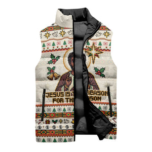 Ghana Jesus Christmas Sleeveless Puffer Jacket Ghana Coat Of Arms Jesus Christ Art