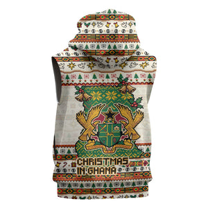 Ghana Jesus Christmas Sleeveless Zip Hoodie Ghana Coat Of Arms Jesus Christ Art