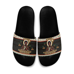 Ghana Jesus Christmas Slide Sandals Ghana Coat Of Arms Jesus Christ Art