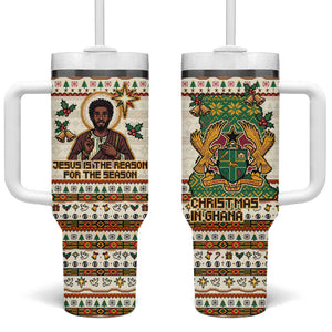 Ghana Jesus Christmas Tumbler With Handle Ghana Coat Of Arms Jesus Christ Art