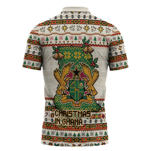 Ghana Jesus Christmas Zipper Polo Shirt Ghana Coat Of Arms Jesus Christ Art