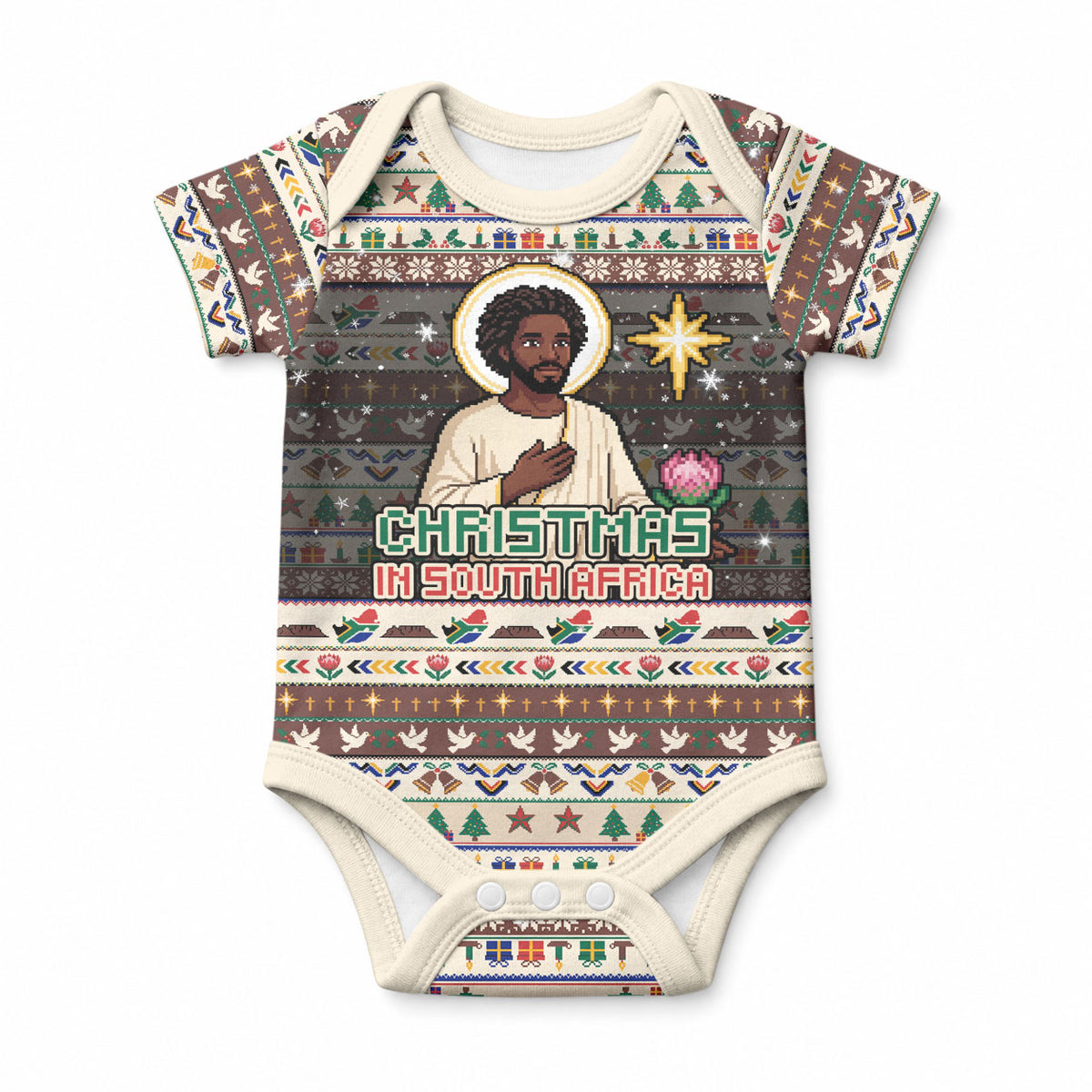 Christmas In South Africa Jesus Baby Onesie South Africa Coat Of Arms Jesus Art