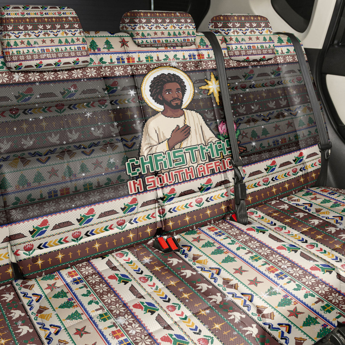 Christmas In South Africa Jesus Back Car Seat Cover South Africa Coat Of Arms Jesus Art
