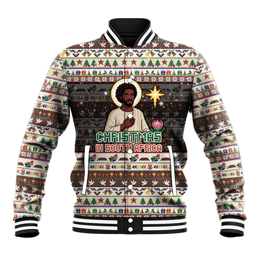 Christmas In South Africa Jesus Baseball Jacket South Africa Coat Of Arms Jesus Art