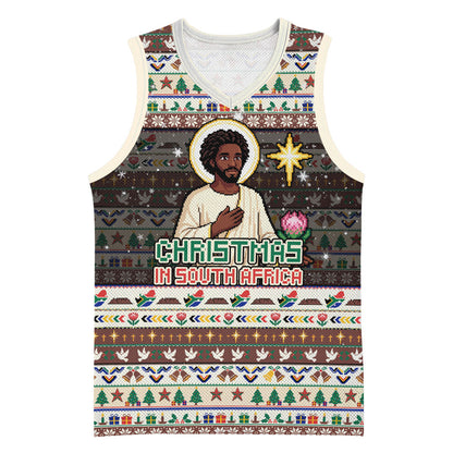 Christmas In South Africa Jesus Basketball Jersey South Africa Coat Of Arms Jesus Art