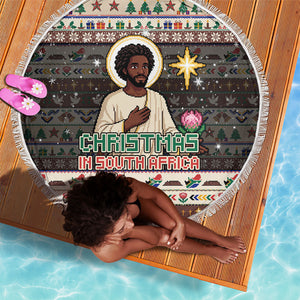Christmas In South Africa Jesus Beach Blanket South Africa Coat Of Arms Jesus Art